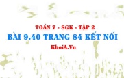 Bài 9.40 trang 84 Toán 7 Kết nối tri thức Tập 2